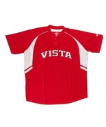 Rawlings Vista High Baseball Henley 2 Button Men&#39;s XL Red White - $18.20