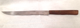 VINTAGE Kitchen KNIFE MADE IN JAPAN SERRATED STAINLESS STEEL BLADE WOOD ... - $14.96