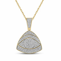 10kt Yellow Gold Mens Round Diamond All-Seeing Eye Triangle Pendant 3/4 Cttw - £682.86 GBP