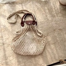 Casual Hollow Women Shoulder Basg Designer Handmade Woven Handbags Fishnet Summe - £27.85 GBP
