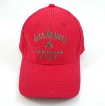 Jack Daniels Tennessee Fire Whiskey Baseball Cap Hat Red Embroidered Strapback - £11.79 GBP