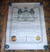 Ancient Accepted Scottish Rite of Freemasonry 1946 Certificate Portland, ME - £35.92 GBP