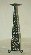 Wrought Iron Twisted Metal Triangle Candlestick Candle Holder Mantel Centerpiece - £31.84 GBP