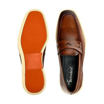Belvedere Studio Men's Walking Shoes Penny Loafer Leather Maurizio Cognac image 3