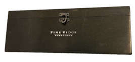 Pine Ridge Vineyards Wooden Wine Box With Buckle Horn Lock Used Empty Ve... - $49.55