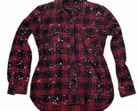 Generation Love Paint Splatter Speck Lumberjack Red Black Flannel Shirt ... - £17.45 GBP