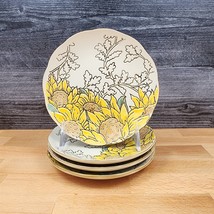 Gilded Summer Sunflower Set of 4 Appetizer 6&quot; Plate Embossed Appy by Blu... - £18.65 GBP