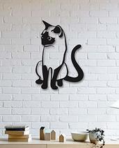 LaModaHome Siamese Cat Designed Wall Decorative Metal Wall Art Black Wall Décor, - £56.93 GBP