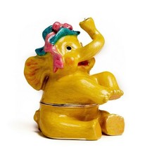 Elephant trinket box hand made by Keren Kopal &amp; Austrian crystals Faberge - $42.44