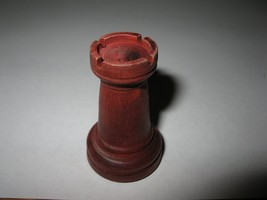 1967 Bar-Zim Classic Chess Board Game Piece: Maroon Rook Wooden Stauton ... - $2.00