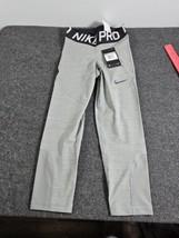 Nike Pro Leggings Womens X-SMALL Gray Active Compression Pants Yoga Athletic - £19.10 GBP