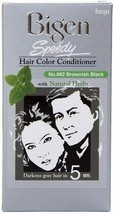 Bigen Speedy Hair Color Conditioner Brownish Black, 882 with Natural Herbs, - £18.84 GBP