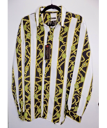 NEW Baroque Gold Chain Lion Italian Designer Style Men&#39;s Dress Shirt  X-... - £58.41 GBP