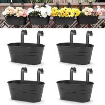 Ogima 4Pcs Large Hanging Flower Pots, Metal Iron Wall Planter Indoor/Outdoor For - $38.93