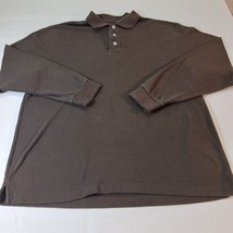 Siegfried &amp; Company Men&#39;s Brown Cotton Blend Long Sleeve Polo Shirt Size XL - $14.25