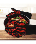 BBQ Gloves Silicone Heat-Resistant Glove Kitchen Microwave Fireproof Non... - $42.93 CAD