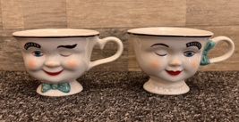 Baileys Irish Cream Winking Face Yum Coffee Cup Mug Set of 2 His &amp; Hers - 1996 - £12.37 GBP