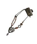Treska Zevar Womens Reversible Glass Beaded Necklace Heart Shape Multicolor - $22.76