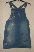 NWT GIRLS LUCKY BRAND DISTRESSED BLUE JEAN OVERALL JUMPER DRESS  SIZE L - £26.12 GBP