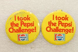Vintage Pinback Button I Took The Pepsi Challenge Metal Lapel Clip Butto... - $12.86