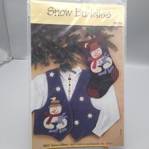 UNCUT Vintage Quilt Sewing Patterns, Snow Buddies 210 Snowman Fabric Applique 19 - £5.38 GBP