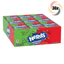 Full Box 36x Packs Nerds Watermelon &amp; Wild Cherry Tangy Crunchy Candy | 1.65oz - £49.13 GBP