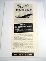 1936 Ad United Air Lines Fly The Main Line - £7.18 GBP