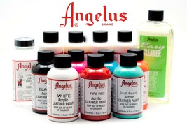 (2 Bottles) of Angelus Acrylic Shoes Boots Handbags Leather Paint Dye 1 oz - £5.58 GBP
