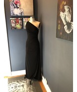 Laundry Womens Black One Shoulder Jersey Beaded Side Slit Gown Dress Siz... - £78.62 GBP