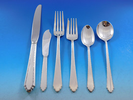 William &amp; Mary by Lunt Sterling Silver Flatware Set 8 Place Size Service 48 Pcs - £2,220.28 GBP