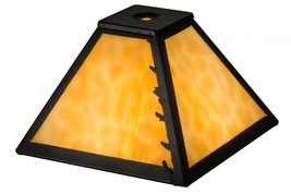 Meyda Tiffany 8&quot; Square Leafs Edge Leaves Replacement Lamp Shade - £87.16 GBP