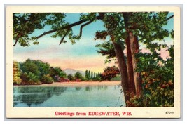 Generic Scenic Greetings Edgewater WI Dealer Sample UNP LInen Postcard M20 - £4.62 GBP