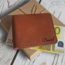Personalized Customized Personalised Custom Leather Handmade Mens Wallet - £35.55 GBP