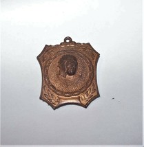 c1930 Antique Art Deco Indian Chief Copper Relief Pendant Costume Jewelry - £33.62 GBP