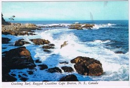 Postcard Crashing Surf Rugged Coastline Cape Breton Nova Scotia NS - £3.15 GBP