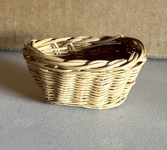 Dollhouse Miniature Woven Basket 1:12 Scale Wicker - $14.84