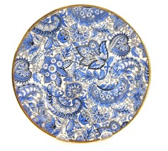 Vintage 1970 Blue Paisley Decor Porcelain Plate Gold Trim West Germany 7... - £15.49 GBP