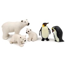 Polar Animal Toy Figurines Set, Includes Polar Bear Family &amp; Emperor Pen... - $27.99