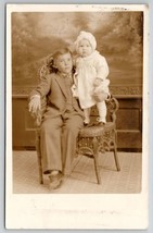 RPPC Adorable Big Brother Keeps Baby Sister Safe for Photo Postcard F26 - £7.95 GBP