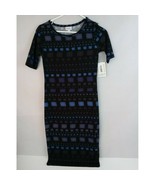 NWT LuLaRoe Julia Pencil Dress Black With Multi-Color Sponge Paint Desig... - $15.83