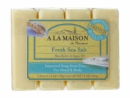 A La Maison With Shea Butter & Argan Oil Hand & Body Bar Soaps, Fresh Sea Sal... - £10.24 GBP