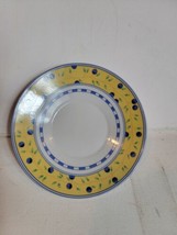 Vintage Fine Master Porcelain Saucer Plate Yellow Blue White VTG 4.5&quot; - £11.74 GBP