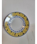 Vintage Fine Master Porcelain Saucer Plate Yellow Blue White VTG 4.5&quot; - £11.55 GBP