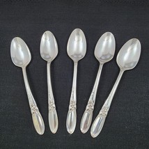 Oneida Community 1953 White Orchid Set of 5 Silverplate Dinner Spoons - $23.74