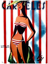 173.Decoration design pinup Poster&quot;Sexy girl.Stripe Bikini&quot;Fashion.Decor - £12.90 GBP+