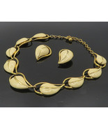 Custom Jewelry Set Floral Leaf Motif Necklace &amp; Earrings - TR1545 - $212.29 CAD