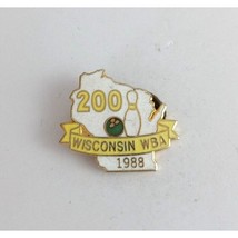 Vintage 1988 Wisconsin 200 Bowling State Shaped Lapel Hat Pin - £6.57 GBP