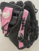Hello Kitty Girls T ball Glove Size 9.5” (Right Hand Throw) Black &amp; Pink - $9.99