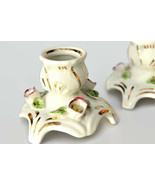 Fena porcelain rose candle holders European vtg set of 2 romantic candle... - $594.51 MXN