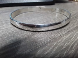 925 Sterling Silver 7 mm Wide Bangle Bracelet Free Shipping - £39.95 GBP